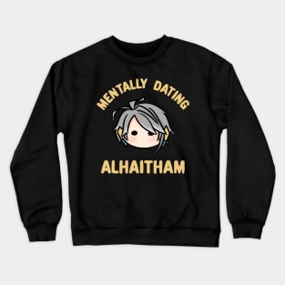 Genshin Impact Mentally dating Alhaitham chibi head | Morcaworks Crewneck Sweatshirt